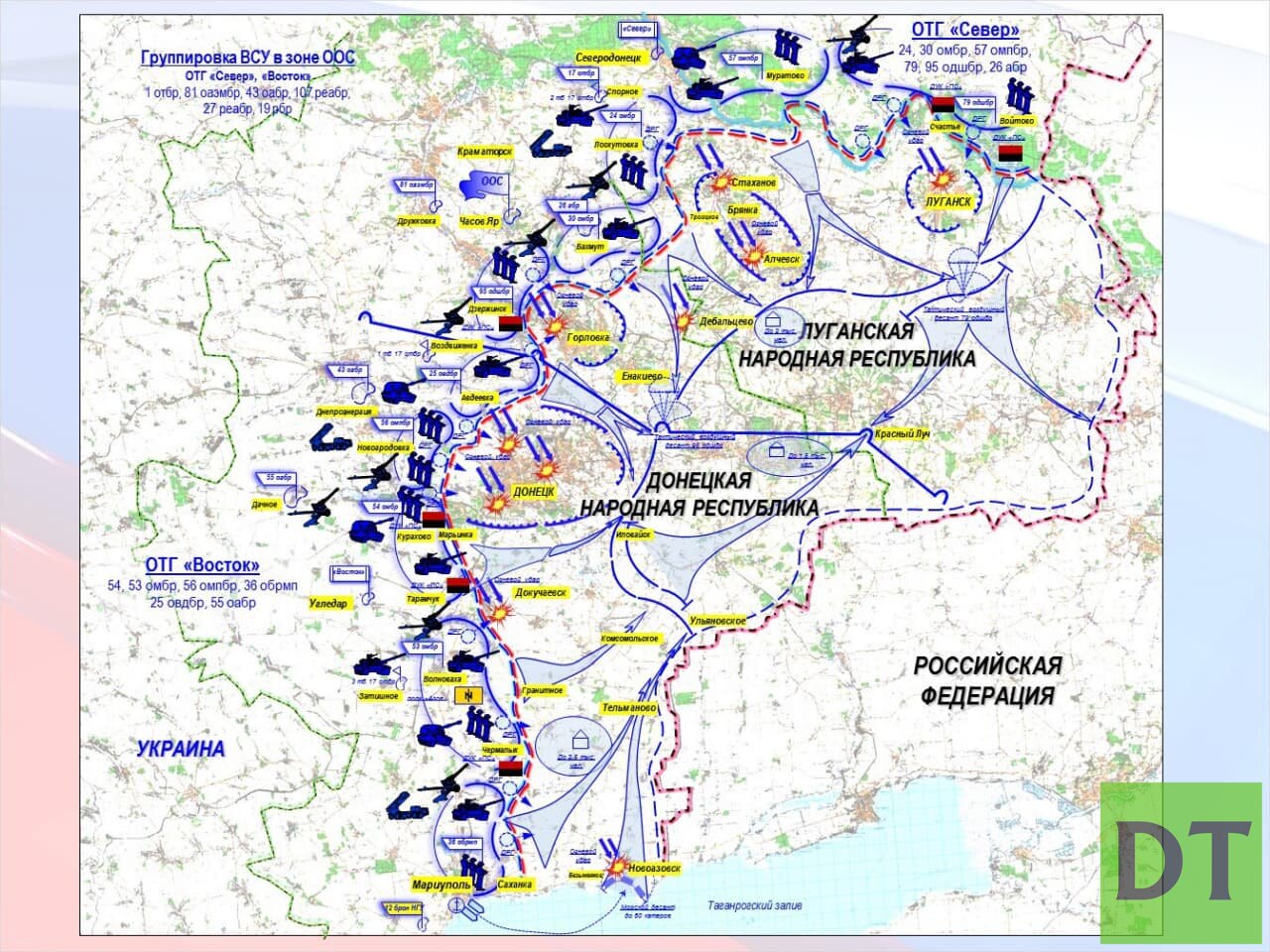 Карта наступления российских войск