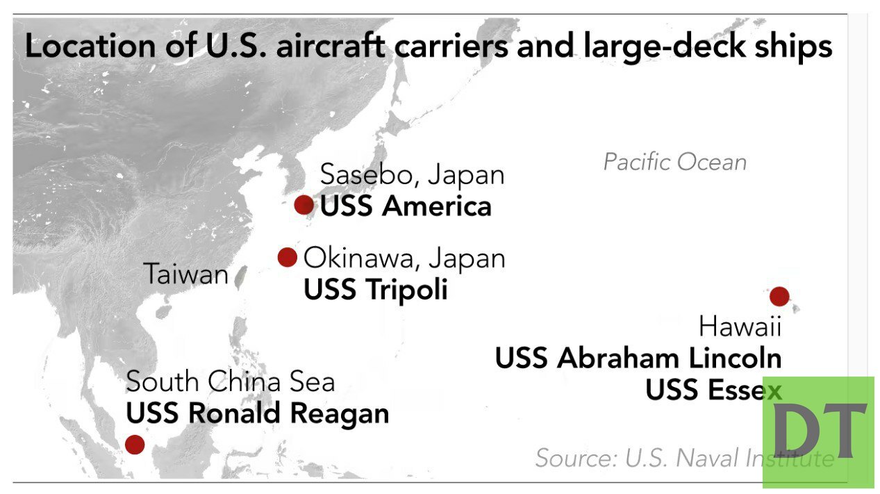 США перемещают самолеты и авианосцы ближе к Тайваню