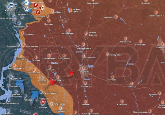 Карта боевых действий на украине на сегодня сватово кременная