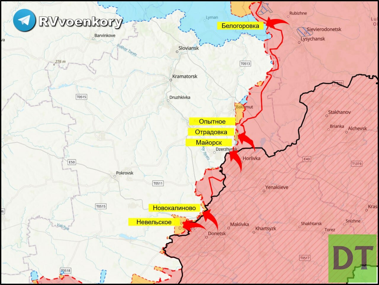 Карта днр на сегодня боевых действий подробная с городами занятыми