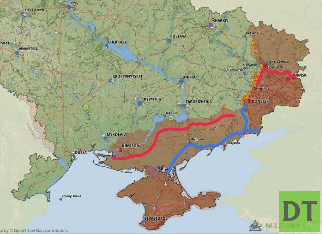 Карта сухопутного коридора в крым