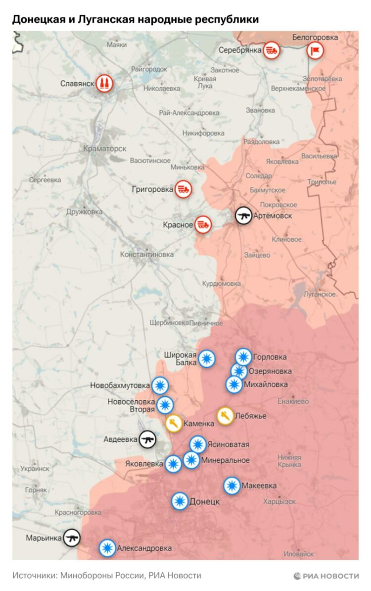 Карта боевых действий на угледарском направлении