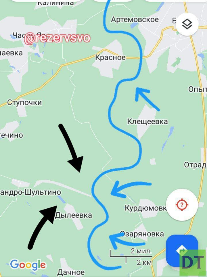 Карта начала боевых действий на украине