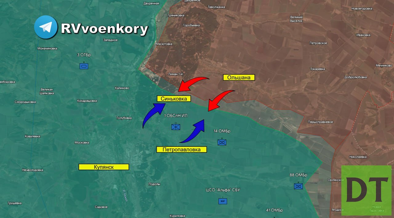 Карта боевых действий на купянском направлении сегодня