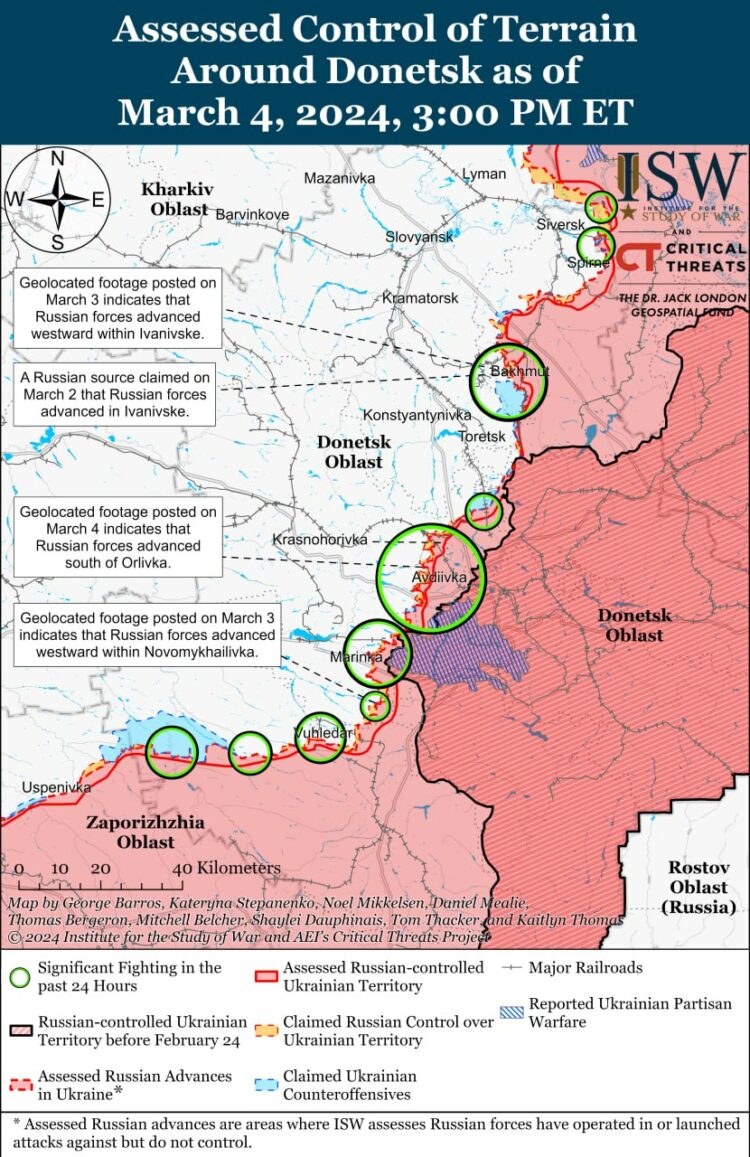 Карта боевых действий в авдеевке