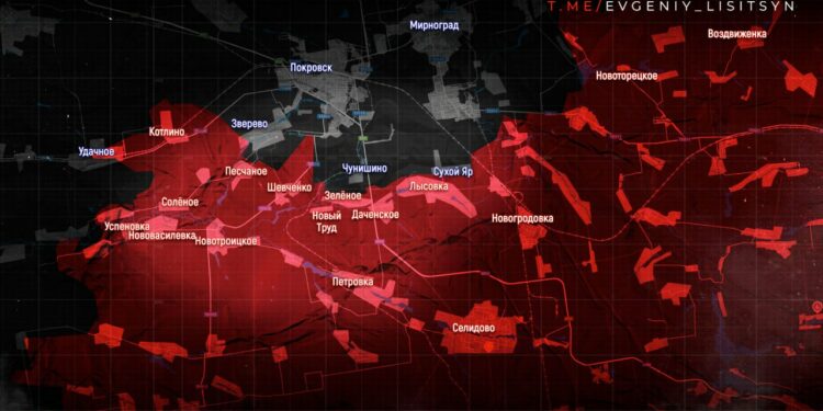 ВС РФ теснят врага к Покровску, карта боевых действий
