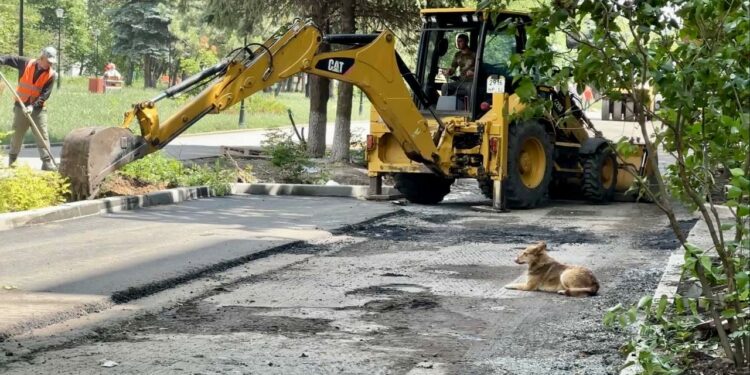 В Макеевке благоустраивают Аллею Победы