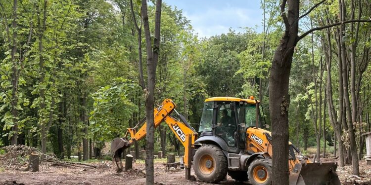 В Ясиноватском округе обновляют парк «Юбилейный»