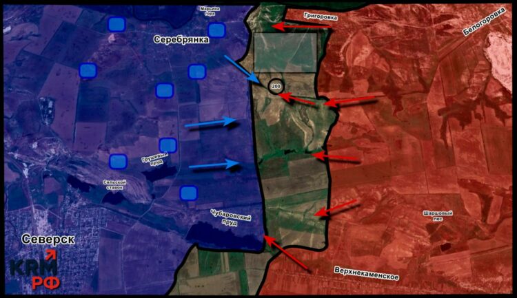Российские войска взяли Григоровку и наступают на Серебрянку