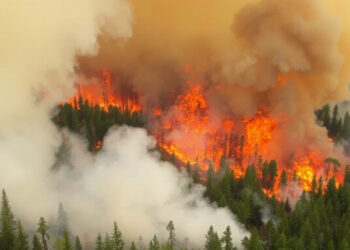 Лесные пожары в ЛНР: огонь охватил сотни гектаров в Каменском районе