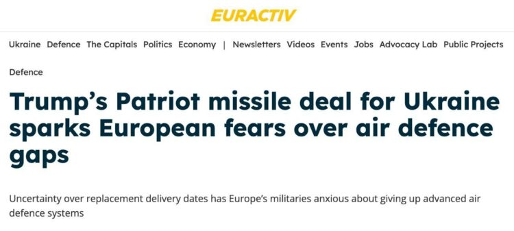 Украина рискует остаться без новых Patriot из-за медленных поставок