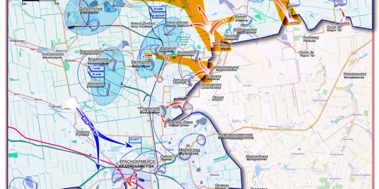 ВС РФ готовы уничтожить все резервы ВСУ, стянутые Киевом в Покровск, карта боевых действий на 13 августа