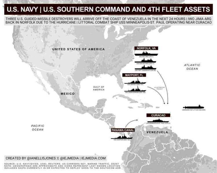 США готовят наступление на Венесуэлу: Военные корабли у берегов страны