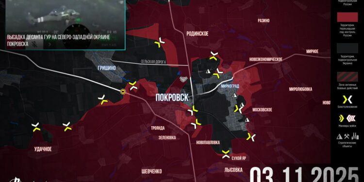 Попытка ВСУ деблокировать котёл в Покровске не удалась: сводка боевых действий на вечер 3.11.2025