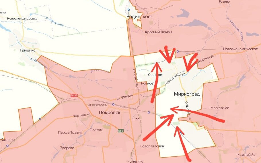 Зеленский оставил мирноградский гарнизон ВСУ умирать, карта боевых действий на вечер 5 декабря