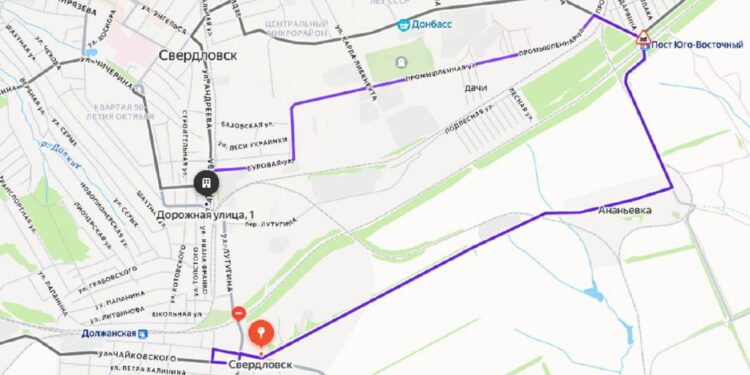 Как объехать закрытый путепровод на улице Лутугина в Луганске