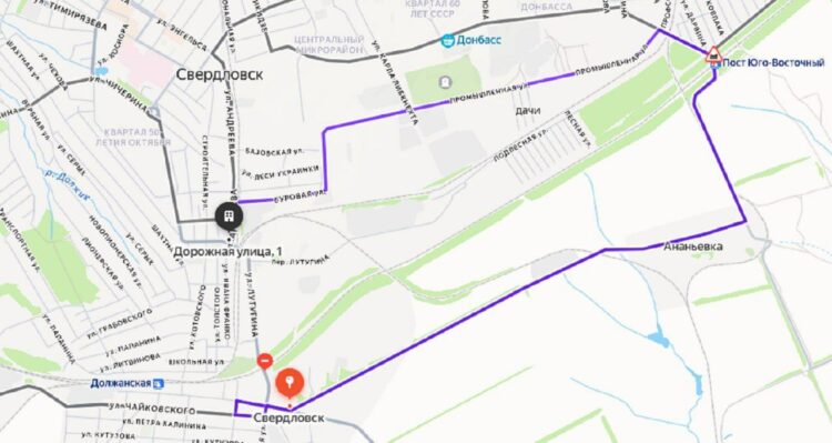 Как объехать закрытый путепровод на улице Лутугина в Луганске