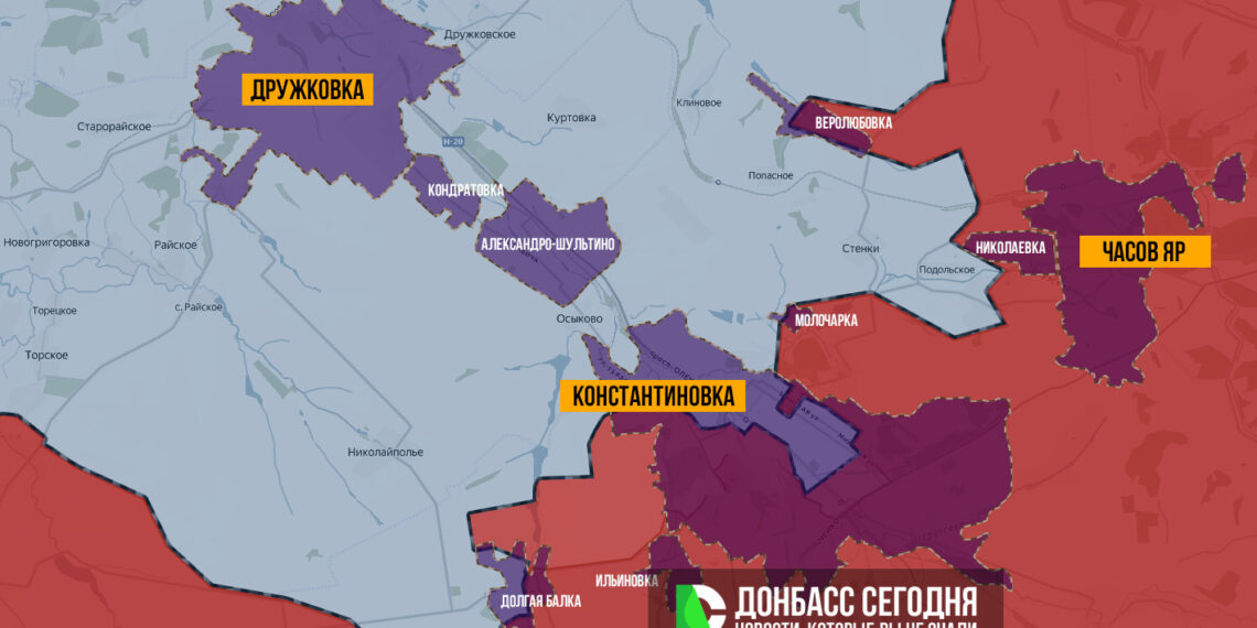 Фронтовая сводка к утру 15 июня: 1572-й день СВО. Войска РФ завершают окружение гарнизона ВСУ в Константиновке — идёт зачистка. Свежая карта боевых действий на Украине